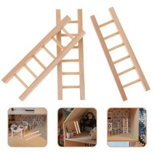  3Pcs Miniature Wooden Step Ladder Dolls House Ladder Props Landscape