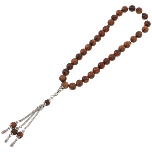 Natural wood prayer beads - natural,