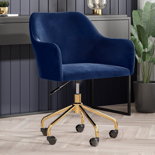 Navy blue velvet office - velvet, chair