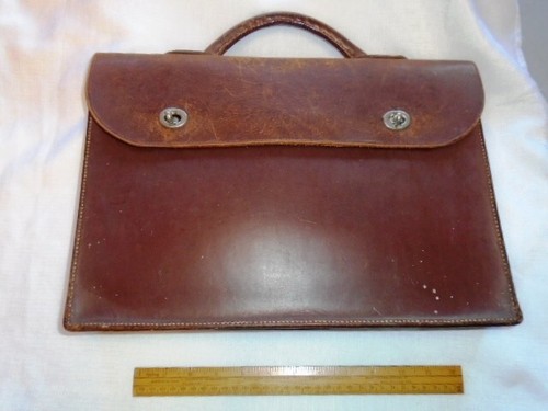 Vintage leather messenger bag - leather,