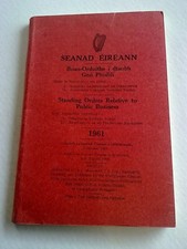 Seanad Eireann Standing orders relative to public business 1961 Ireland Irish