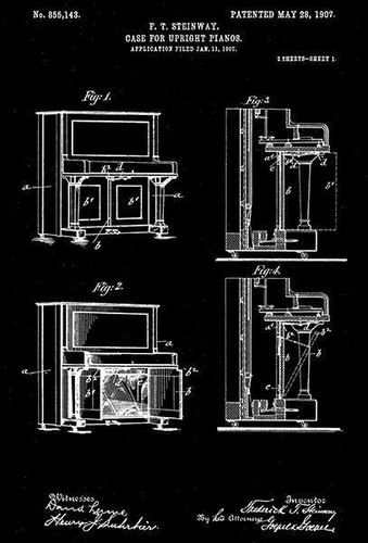 1907 case for upright pianos - -,