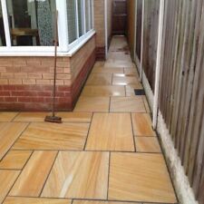 TEAKWOOD 4 MIXED SIZE SAWN & HONED paving patio slabs indian Sandstone