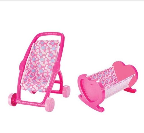 Pink stroller dolls bed twin - pink,