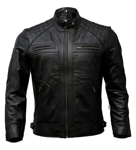Men black leather - leather, jacket