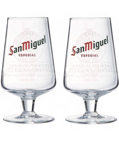 San miguel pint glasses - glasses, x2
