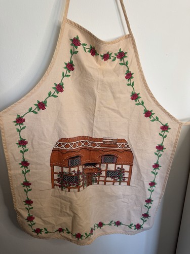 Cotton bib apron - apron, beige