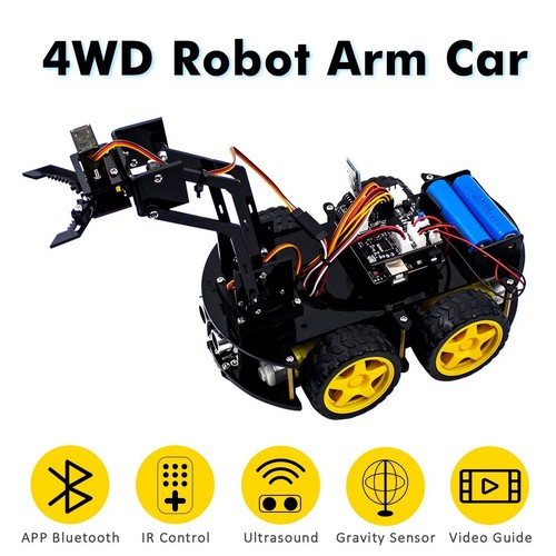 Mechanical 4wd robot arm car - 4wd,