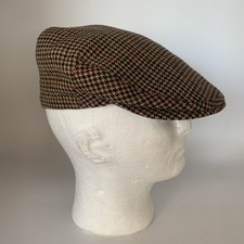 Polo Ralph Lauren Houndstooth Gents Hat Tweed Cabbie Newsboy Polo Size SM 7 1/8