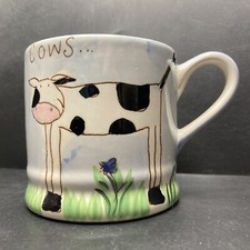 Whittard of Chelsea Calves are Cute Cows Contoured Hand painted Stoneware Mug