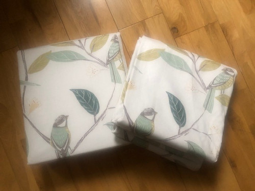Natural floral bird print - natural,