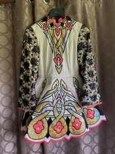 Irish Dance Solo Dress Ivory With Brilliant Color Accents Including Sequins