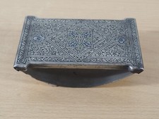 Antique Kinko Ornate Ink Blotter Rocking Metal Ink Dryer with Floral Carved Deco