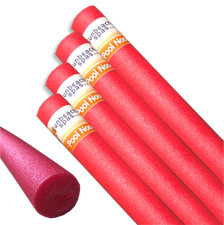 4x Red Swimming Pool Noodle Float Aid Woggle Logs Noodles Water Flexible