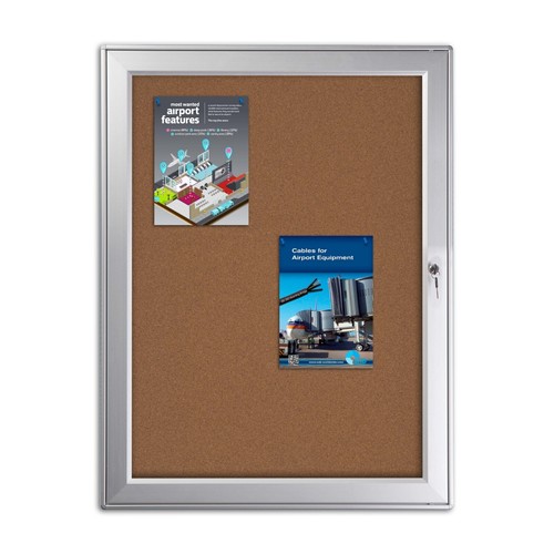 Enclosed cork bulletin board - cork,