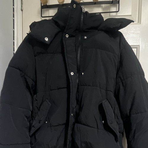 Bershka black hooded quilted - bershka,