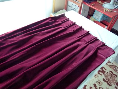 Pair vintage burgundy red