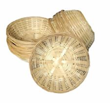 12 Vintage Bread Basket Small Round Woven Wicker Bamboo Hamper Basket Snack Bowl