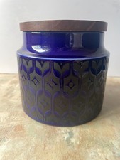 Hornsea Heirloom Blue Storage Jar with lid - John Clappison design.