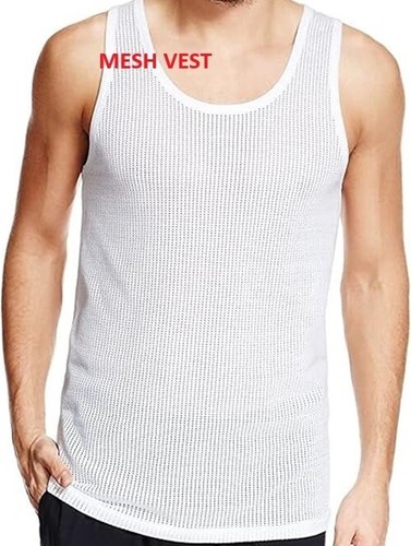 Mens airtex mesh - vests, 100%