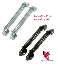2x GARDEN GATE DOOR CLOSER SPRING Adjustable 8" or 10" Automatic Shed Black Galv