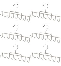 6 Silver 8 Hooks Hangers