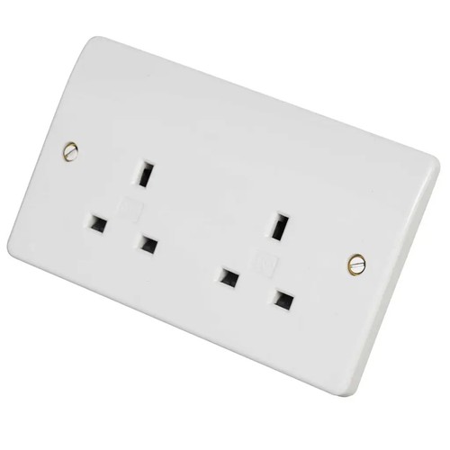 Electric white 2 gang - mk,