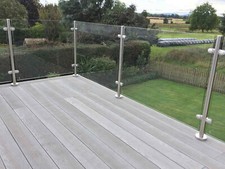 10mm CE Posts Toughened Safety Glass Panels for Balustrade Posts Balcony UK base