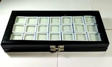 GEMSTONE Diamond Display Storage leather box Jewelry with 21 plastic boxes