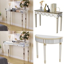 Mirrored Console Table Furniture Glass Dressing Table Makeup Station French Chic