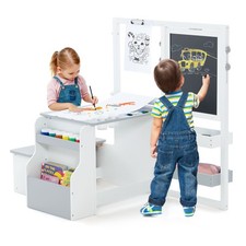 3 in 1 Kids Art Table and Chair Set Toddler Craft and Play Wood Activity Desk