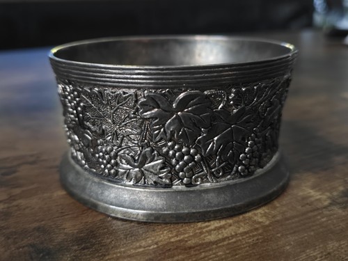 Pewter wine bottle coaster - pewter,