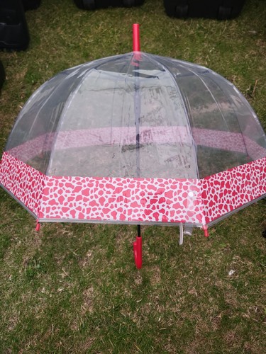 Pvc ladies dome - clear, red