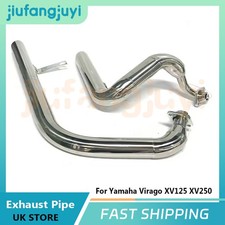 For YAMAHA Virago XV125 XV250 Slash Cut Silvery Muffler Exhaust Pipe Silencer