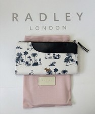 RADLEY ‘London Pockets - Toile’ White/Blue Bifold Matinee Leather Purse - BNWT
