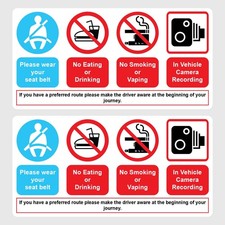 Taxi Warning No Smoking Vaping