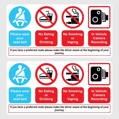 Taxi warning smoking vaping - smoking,