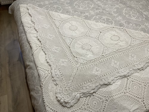 Bedspread cotton crochet - cotton, &
