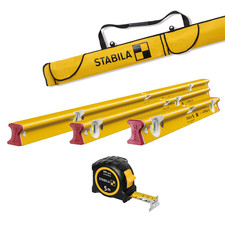 Stabila Type R 300 Pro 3 Pce Spirit Level Set 60, 120 & 180cm, Level Bag & Tape