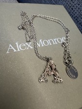 Alex Monroe Floral Initial A Letter Silver Necklace Worn Once