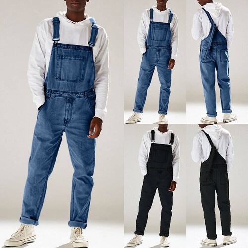 Mens denim dungarees - mens, overalls
