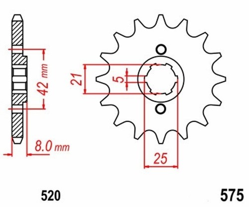 Pinion 14t pitch - pinion, 520