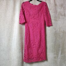 Inwear Womens Dress Lace Pink Size 10 Figure Hugging Zip Closure 3/4 Sleeves