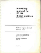 Perkins Diesel Engine P3.144 & B3.152 Workshop Manual Tractor Industrial Marine