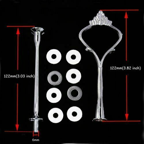 Silver tier cake plate stand - silver,