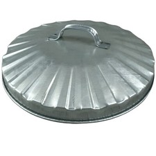 Galvanised Metal Dustbin Bin Lid Heavy Duty Replacement Lid 15" UK Manufacturer