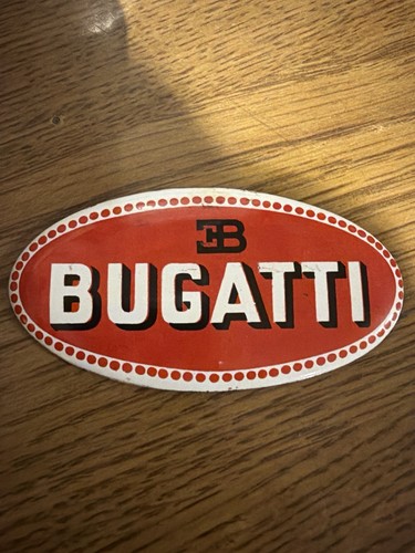 Vintage bugatti enamel badge - vintage,