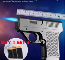 cigarette storage jet flame lighter gun/Pistol cigar pipe gift butane