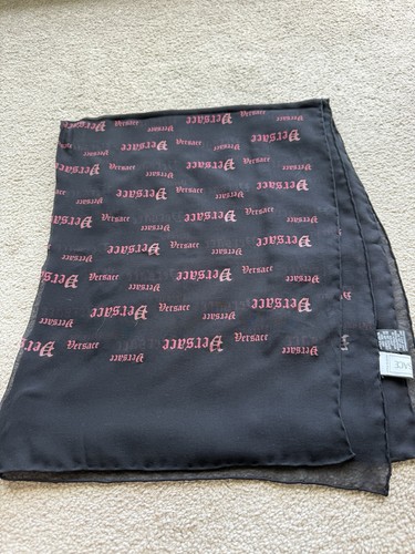 Versace black pink silk satin - silk,
