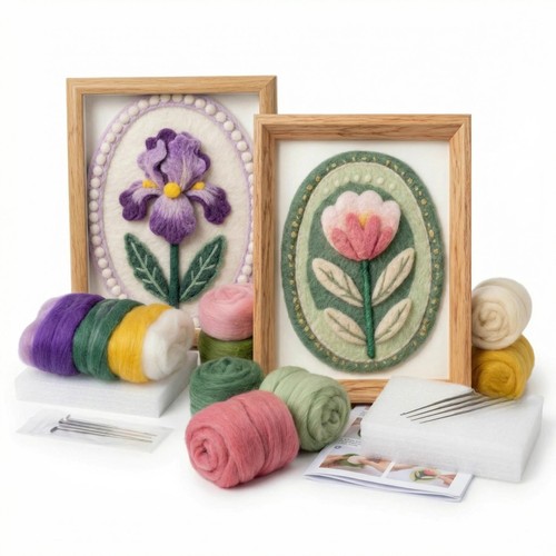 Flower needle felting kit - flower,